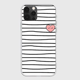 Чехол для iPhone 12 Pro Max с принтом Полоски с сердцем , Силикон |  | Тематика изображения на принте: 