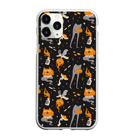 Чехол для iPhone 11 Pro матовый с принтом Halloween Monsters , Силикон |  | angry | art | cat | creatures | flame | grumpy | horror | kitten | kitty | merch | pussy | pussycat | арт | грибы | злые | иллюстрация | котенок | кошка | кринж | мерч | монстры | наряд | недовольные | огонь | паттерн | сердитые | создания