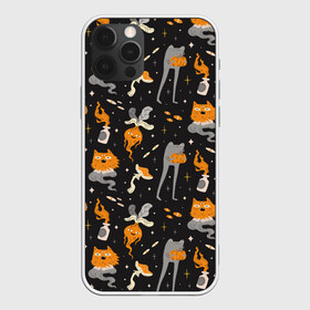 Чехол для iPhone 12 Pro Max с принтом Halloween Monsters , Силикон |  | Тематика изображения на принте: angry | art | cat | creatures | flame | grumpy | horror | kitten | kitty | merch | pussy | pussycat | арт | грибы | злые | иллюстрация | котенок | кошка | кринж | мерч | монстры | наряд | недовольные | огонь | паттерн | сердитые | создания