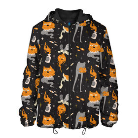 Мужская куртка 3D с принтом Halloween Monsters , ткань верха — 100% полиэстер, подклад — флис | прямой крой, подол и капюшон оформлены резинкой с фиксаторами, два кармана без застежек по бокам, один большой потайной карман на груди. Карман на груди застегивается на липучку | angry | art | cat | creatures | flame | grumpy | horror | kitten | kitty | merch | pussy | pussycat | арт | грибы | злые | иллюстрация | котенок | кошка | кринж | мерч | монстры | наряд | недовольные | огонь | паттерн | сердитые | создания
