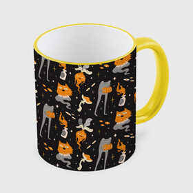 Кружка с принтом Halloween Monsters , керамика | ёмкость 330 мл | angry | art | cat | creatures | flame | grumpy | horror | kitten | kitty | merch | pussy | pussycat | арт | грибы | злые | иллюстрация | котенок | кошка | кринж | мерч | монстры | наряд | недовольные | огонь | паттерн | сердитые | создания