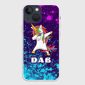 Чехол для iPhone 13 mini с принтом ЕДИНОРОГ DAB ,  |  | animals | dab | dance | unicorn | unicorns | даб | движение | единорог | единороги | животные | мем | мемы | прикол | приколы | радуга | радужный | разноцветный | танец