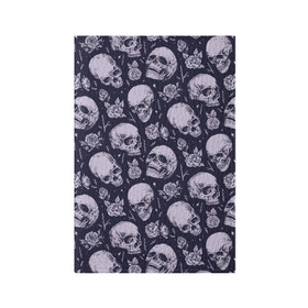 Обложка для паспорта матовая кожа с принтом Мрачные черепа с розами , натуральная матовая кожа | размер 19,3 х 13,7 см; прозрачные пластиковые крепления | Тематика изображения на принте: dark | gloomy | grim | halloween | hell | metal | metall | music | reaper | roses | skeleton | skull | skulls | souls | thorns | ад | взгляд | души | жнец | йорик | метал | металл | мрак | музыка | розы | скелет | скелеты | те