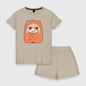 Женская пижама с шортиками хлопок с принтом Himouto! Umaru-chan  , 100% хлопок | футболка прямого кроя, шорты свободные с широкой мягкой резинкой | anime himouto | anime umaru | himoto | himouto | himouto umaru | himouto umaru chan | umaru | umaru chan | аниме | аниме умару | аниме химото | двуличная сестренка умару | умару | химото | химото умару тян