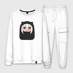 Мужской костюм хлопок с принтом Himouto! Umaru-chan black , 100% хлопок | на свитшоте круглая горловина, мягкая резинка по низу. Брюки заужены к низу, на них два вида карманов: два “обычных” по бокам и два объемных, с клапанами, расположенные ниже линии бедра. Брюки с мягкой трикотажной резинкой на поясе и по низу штанин. В поясе для дополнительного комфорта — широкие завязки | anime himouto | anime umaru | himoto | himouto | himouto black | himouto umaru | himouto umaru chan | umaru | umaru chan | аниме | аниме умару | аниме химото | двуличная сестренка умару | умару | химото | химото умару тян