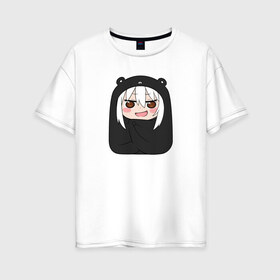 Женская футболка хлопок Oversize с принтом Himouto! Umaru-chan black , 100% хлопок | свободный крой, круглый ворот, спущенный рукав, длина до линии бедер
 | anime himouto | anime umaru | himoto | himouto | himouto black | himouto umaru | himouto umaru chan | umaru | umaru chan | аниме | аниме умару | аниме химото | двуличная сестренка умару | умару | химото | химото умару тян