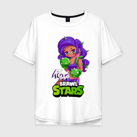 Мужская футболка хлопок Oversize с принтом Rosa Brawl Stars , 100% хлопок | свободный крой, круглый ворот, “спинка” длиннее передней части | anime | brawl | brawl stars | brawlstars | brawl_stars | panny | rosa | аниме | бравл | бравлстарс | девочка | девушка | манга | роза | роса