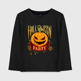 Детский лонгслив хлопок с принтом HALLOWEEN PARTY , 100% хлопок | круглый вырез горловины, полуприлегающий силуэт, длина до линии бедер | halloween | party | вечеринка | ночь | тыква | ужас | хэллоуин | хэлоуин