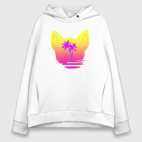 Женское худи Oversize хлопок с принтом Vaporwave cat , френч-терри — 70% хлопок, 30% полиэстер. Мягкий теплый начес внутри —100% хлопок | боковые карманы, эластичные манжеты и нижняя кромка, капюшон на магнитной кнопке | vaporwave | vaporwave cat | vaporwave закат | vaporwave пальмы | вапорвейф | музыка | тренд