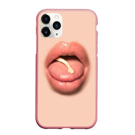 Чехол для iPhone 11 Pro Max матовый с принтом КУКОЛЬНАЯ РУКА , Силикон |  | doll | girl | hand | lips | mouth | tongue | губы | девушка | кукла | рот | рука | язык