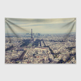 Флаг-баннер с принтом Париж , 100% полиэстер | размер 67 х 109 см, плотность ткани — 95 г/м2; по краям флага есть четыре люверса для крепления | город | париж | улицы города | франция | эйфелевая башня