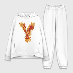 Женский костюм хлопок Oversize с принтом Птица Феникс ,  |  | arabia | bird | eagle | egypt | eternal | fire | flame | flames | myph | phoenix | sun | аравия | восстал | горит | горящая | египет | из огня | из пепла | каббала | миф | мифология | огненный | орел | пламенный | пламя | птичка 