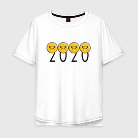 Мужская футболка хлопок Oversize с принтом 2020 (Z) , 100% хлопок | свободный крой, круглый ворот, “спинка” длиннее передней части | 2020 | 2020 год | 2020год | emoji | smail | smile | the end | апокалипсис | взрыв | год | конец света | мордочка | негатив | рожица | смаил | смайл | улыбка | эмоджи | ядерный взрыв