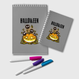 Блокнот с принтом Halloween , 100% бумага | 48 листов, плотность листов — 60 г/м2, плотность картонной обложки — 250 г/м2. Листы скреплены удобной пружинной спиралью. Цвет линий — светло-серый
 | 31 октября | halloween | halowen | ведьма | день всех святых | джек | костюм | кровь | лого | монстр | надпись | праздник | приведение | призрак | светильник | символ | страшная | тыква | ужасы | хеллоуин | хеллуин