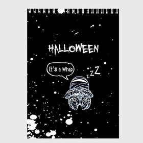 Скетчбук с принтом Halloween , 100% бумага
 | 48 листов, плотность листов — 100 г/м2, плотность картонной обложки — 250 г/м2. Листы скреплены сверху удобной пружинной спиралью | 31 октября | halloween | halowen | ведьма | день всех святых | джек | костюм | кровь | лого | монстр | надпись | праздник | приведение | призрак | светильник | символ | страшная | тыква | ужасы | хеллоуин | хеллуин