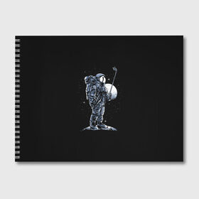 Альбом для рисования с принтом Космическое селфи , 100% бумага
 | матовая бумага, плотность 200 мг. | Тематика изображения на принте: 
