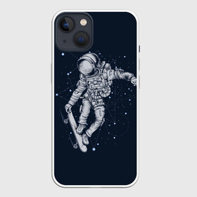 Чехол для iPhone 13 с принтом Космонавт на скейте ,  |  | Тематика изображения на принте: арт | астронавт | звезда | звёзды | космический отдых | космонавт | космос | ночь | отдых | рисунок | скафандр | скейт | трюки на скейте