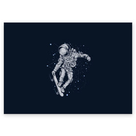 Поздравительная открытка с принтом Космонавт на скейте , 100% бумага | плотность бумаги 280 г/м2, матовая, на обратной стороне линовка и место для марки
 | Тематика изображения на принте: арт | астронавт | звезда | звёзды | космический отдых | космонавт | космос | ночь | отдых | рисунок | скафандр | скейт | трюки на скейте