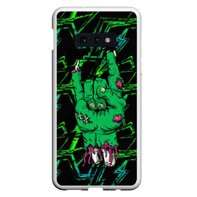 Чехол для Samsung S10E с принтом Rock Zombie , Силикон | Область печати: задняя сторона чехла, без боковых панелей | Тематика изображения на принте: blood | diablo | haloween | horror | дьявол | зомби | кости | кровь | мозги | мясо | страшилка | ужасы | хеллоуин | хелоуин