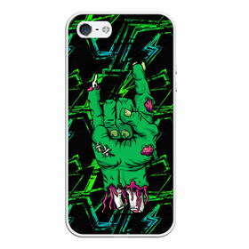 Чехол для iPhone 5/5S матовый с принтом Rock Zombie , Силикон | Область печати: задняя сторона чехла, без боковых панелей | blood | diablo | haloween | horror | дьявол | зомби | кости | кровь | мозги | мясо | страшилка | ужасы | хеллоуин | хелоуин