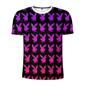 Мужская футболка 3D спортивная с принтом playboy , 100% полиэстер с улучшенными характеристиками | приталенный силуэт, круглая горловина, широкие плечи, сужается к линии бедра | black | pink | playboy | violet | плейбой | розовый | фиолетовый. | черный