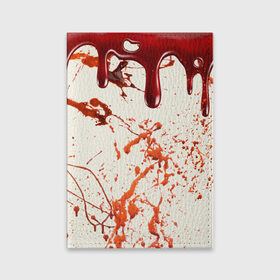 Обложка для паспорта матовая кожа с принтом Стекающая кровь , натуральная матовая кожа | размер 19,3 х 13,7 см; прозрачные пластиковые крепления | 2020 | blood | halloween | капли | кровавый | кровь | пятна | следы | стекающая | хэллоуин | хэлоуин