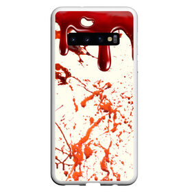 Чехол для Samsung Galaxy S10 с принтом Стекающая кровь , Силикон | Область печати: задняя сторона чехла, без боковых панелей | 2020 | blood | halloween | капли | кровавый | кровь | пятна | следы | стекающая | хэллоуин | хэлоуин