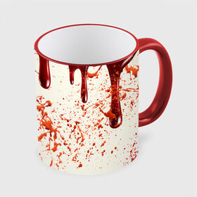 Кружка с принтом Стекающая кровь , керамика | ёмкость 330 мл | Тематика изображения на принте: 2020 | blood | halloween | капли | кровавый | кровь | пятна | следы | стекающая | хэллоуин | хэлоуин