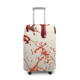 Чехол для чемодана 3D с принтом Стекающая кровь , 86% полиэфир, 14% спандекс | двустороннее нанесение принта, прорези для ручек и колес | 2020 | blood | halloween | капли | кровавый | кровь | пятна | следы | стекающая | хэллоуин | хэлоуин