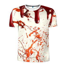 Мужская футболка 3D спортивная с принтом Стекающая кровь , 100% полиэстер с улучшенными характеристиками | приталенный силуэт, круглая горловина, широкие плечи, сужается к линии бедра | 2020 | blood | halloween | капли | кровавый | кровь | пятна | следы | стекающая | хэллоуин | хэлоуин