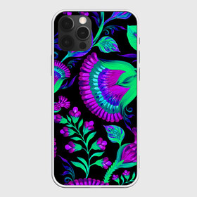 Чехол для iPhone 12 Pro Max с принтом Bright , Силикон |  | abstraction | blue | bright | chamomile | flowers | leaves | patterns | shapes | texture | абстракция | листья | ромашки | синий | текстура | узоры | формы | цветы | яркий