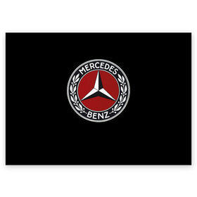 Поздравительная открытка с принтом Значок Mercedes , 100% бумага | плотность бумаги 280 г/м2, матовая, на обратной стороне линовка и место для марки
 | mercedes | значки | лого | машины | мерседес
