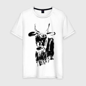 Мужская футболка хлопок с принтом бык нарисованный , 100% хлопок | прямой крой, круглый вырез горловины, длина до линии бедер, слегка спущенное плечо. | 2021 | бык | год быка | год коровы | новый год | символ года