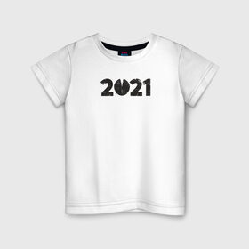 Детская футболка хлопок с принтом 2021 , 100% хлопок | круглый вырез горловины, полуприлегающий силуэт, длина до линии бедер | Тематика изображения на принте: 2021 | бык | год быка | год коровы | новый год | символ года