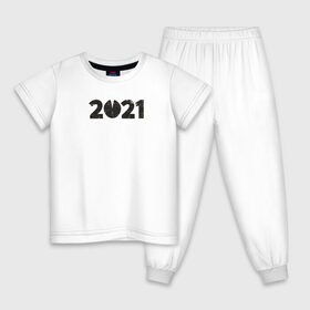 Детская пижама хлопок с принтом 2021 , 100% хлопок |  брюки и футболка прямого кроя, без карманов, на брюках мягкая резинка на поясе и по низу штанин
 | Тематика изображения на принте: 2021 | бык | год быка | год коровы | новый год | символ года
