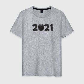 Мужская футболка хлопок с принтом 2021 , 100% хлопок | прямой крой, круглый вырез горловины, длина до линии бедер, слегка спущенное плечо. | Тематика изображения на принте: 2021 | бык | год быка | год коровы | новый год | символ года