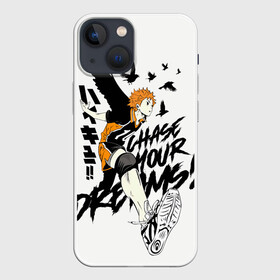 Чехол для iPhone 13 mini с принтом HAIKYUU Chase Your Dreams ,  |  | haikyu | haikyuu | hinata shoe | kageyama | karasuno | manga | nekoma | аниме | волейбол | кагеяма тобие | карасуно | манга | некома | тсукешима | хайку | хината шо | шое