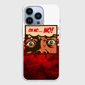 Чехол для iPhone 13 Pro с принтом on no...NO ,  |  | Тематика изображения на принте: blood | diablo | haloween | horror | дьявол | зомби | кости | кровь | мозги | мясо | страшилка | ужасы | хеллоуин | хелоуин