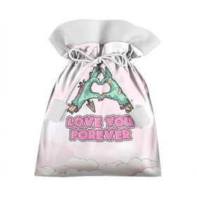 Подарочный 3D мешок с принтом love you forever zombie , 100% полиэстер | Размер: 29*39 см | 