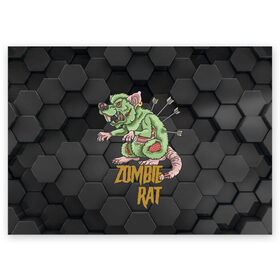 Поздравительная открытка с принтом Zombie Rat , 100% бумага | плотность бумаги 280 г/м2, матовая, на обратной стороне линовка и место для марки
 | blood | diablo | haloween | horror | дьявол | зомби | кости | кровь | мозги | мясо | страшилка | ужасы | хеллоуин | хелоуин