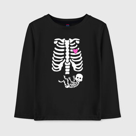 Детский лонгслив хлопок с принтом СКЕЛЕТ , 100% хлопок | круглый вырез горловины, полуприлегающий силуэт, длина до линии бедер | dab | halloween | skeleton | арт | арт черепа | голова | дэб | кости | мертвец | мертвецы | праздник | праздник мёртвых | скелет | скелет dab | скелет дэб | хэллоуин | череп | черпа