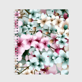 Тетрадь с принтом Цветы , 100% бумага | 48 листов, плотность листов — 60 г/м2, плотность картонной обложки — 250 г/м2. Листы скреплены сбоку удобной пружинной спиралью. Уголки страниц и обложки скругленные. Цвет линий — светло-серый
 | красивые цветы | цветки | цветок | цветочки | цветы