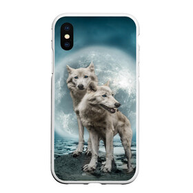 Чехол для iPhone XS Max матовый с принтом Волки альбиносы , Силикон | Область печати: задняя сторона чехла, без боковых панелей | альбинос | волк | волки | волчата | волчонок | зверь