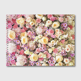 Альбом для рисования с принтом Цветочки , 100% бумага
 | матовая бумага, плотность 200 мг. | розы | хризантемы. | цветочки | цветочная компазиция | цветы