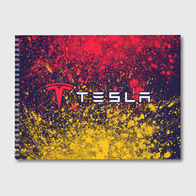 Альбом для рисования с принтом TESLA Тесла , 100% бумага
 | матовая бумага, плотность 200 мг. | auto | logo | moto | motors | symbol | tesla | авто | автомобиль | гонки | знак | лого | логотип | логотипы | марка | машина | мото | моторс | символ | символы | тесла