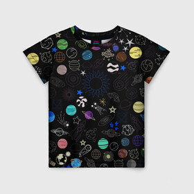 Детская футболка 3D с принтом космос , 100% гипоаллергенный полиэфир | прямой крой, круглый вырез горловины, длина до линии бедер, чуть спущенное плечо, ткань немного тянется | Тематика изображения на принте: астероиды | бесконечность | галактика | звезда | звездочка | звезды | комета | космос | летающая тарелка | луна | марс | меркурий | метеор | мир | млечный путь | нло | планета земля | планеты | ракета