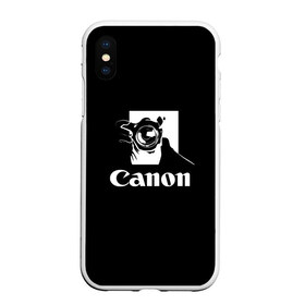 Чехол для iPhone XS Max матовый с принтом Canon , Силикон | Область печати: задняя сторона чехла, без боковых панелей | Тематика изображения на принте: canon | кэнон | линза | снимок | фото | фотоаппарат | фотограф | фотографер | фотография | фоточки