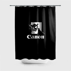 Штора 3D для ванной с принтом Canon , 100% полиэстер | плотность материала — 100 г/м2. Стандартный размер — 146 см х 180 см. По верхнему краю — пластиковые люверсы для креплений. В комплекте 10 пластиковых колец | canon | кэнон | линза | снимок | фото | фотоаппарат | фотограф | фотографер | фотография | фоточки