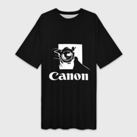 Платье-футболка 3D с принтом Canon ,  |  | canon | кэнон | линза | снимок | фото | фотоаппарат | фотограф | фотографер | фотография | фоточки