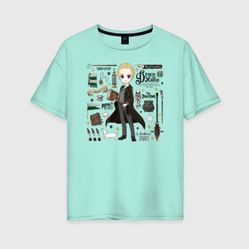 Женская футболка хлопок Oversize с принтом Драко , 100% хлопок | свободный крой, круглый ворот, спущенный рукав, длина до линии бедер
 | draco malfoy | harry potter | vdzabma | гарри поттер | драко малфой | дрейко малфой